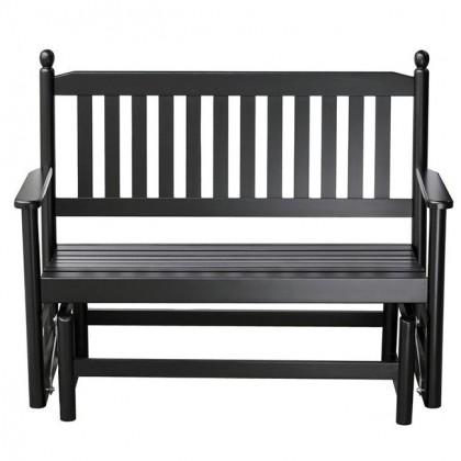 Hinkle Chair 4' Black Wooden Glider