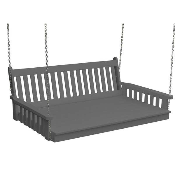 Keystone Amish Co. Twin Franklin Recycled Plastic Swing Bed, Dark Gray