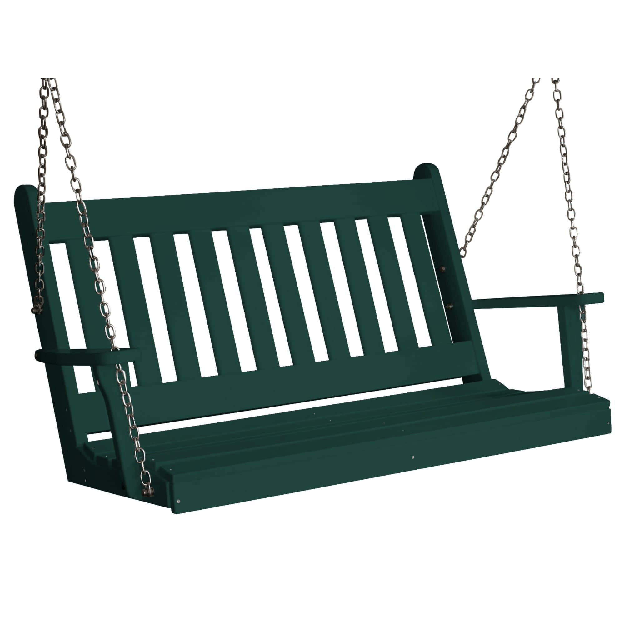 Keystone Amish Co. 5 Foot Franklin Poly Composite Porch Swing, Turf Green