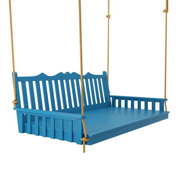 Keystone Amish Co. 6 Foot York Porch Swing Bed, Carribean Blue Paint