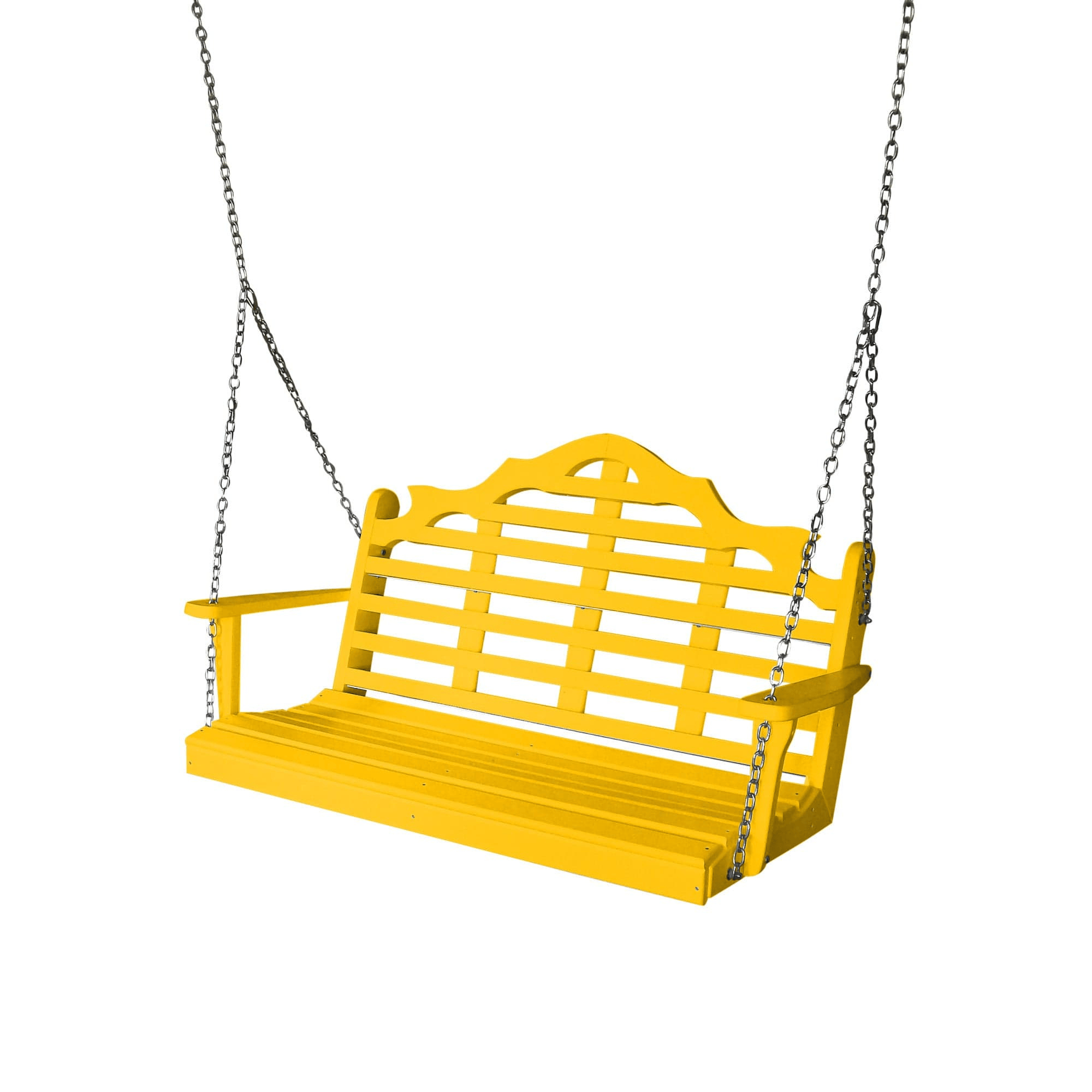 Keystone Amish Co. 4 Foot Milan Recycled Plastic Porch Swing, Lemon Yellow