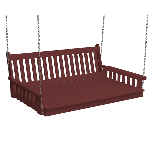 Keystone Amish Co. 5 Foot Franklin Recycled Plastic Swing Bed, Cherry Wood