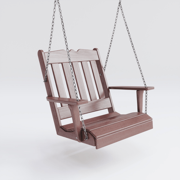 Keystone Amish Co. York Recycled Plastic Swing Chair, Tudor Brown