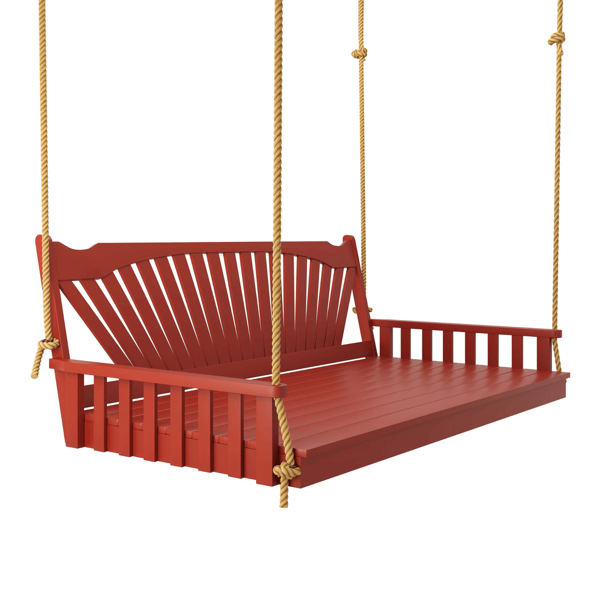 Keystone Amish Co. 5 Foot Sunburst Porch Swing Bed, Tractor Red Paint