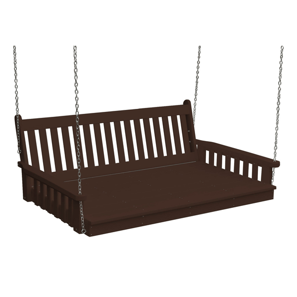 Keystone Amish Co. Twin Franklin Recycled Plastic Swing Bed, Tudor Brown