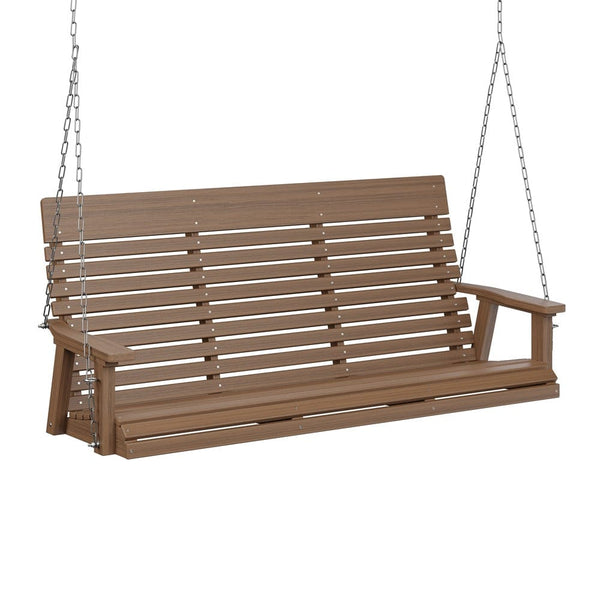 Berlin Gardens Casual Back Poly Lumber Three Seat Swing with Stainless Steel Chains