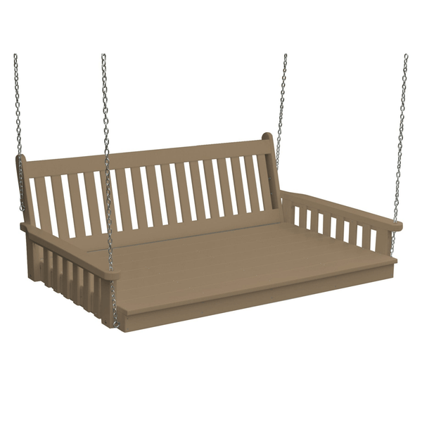 Keystone Amish Co. 5 Foot Franklin Recycled Plastic Swing Bed, Weathered Wood