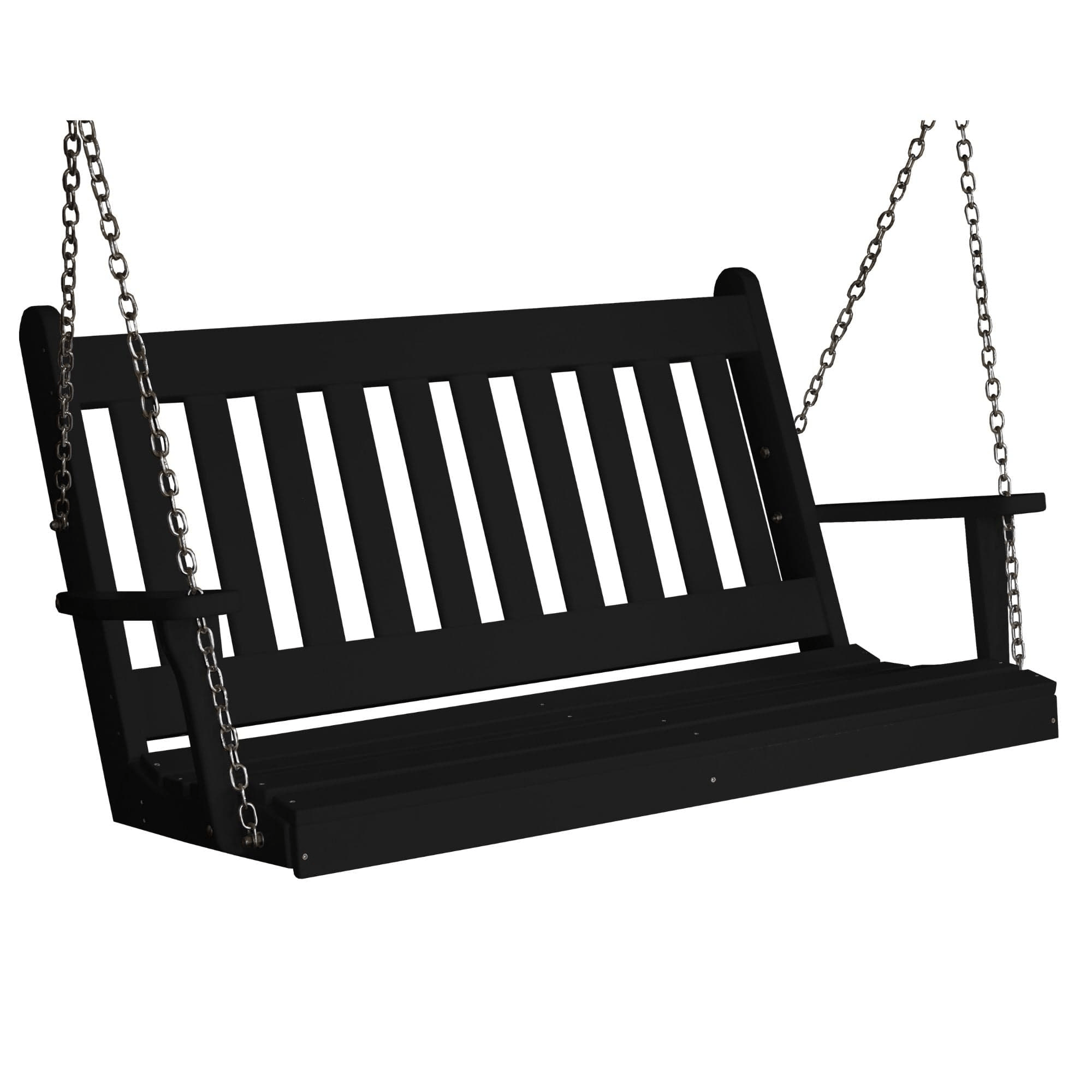 Keystone Amish Co. 5 Foot Franklin Poly Composite Porch Swing, Black