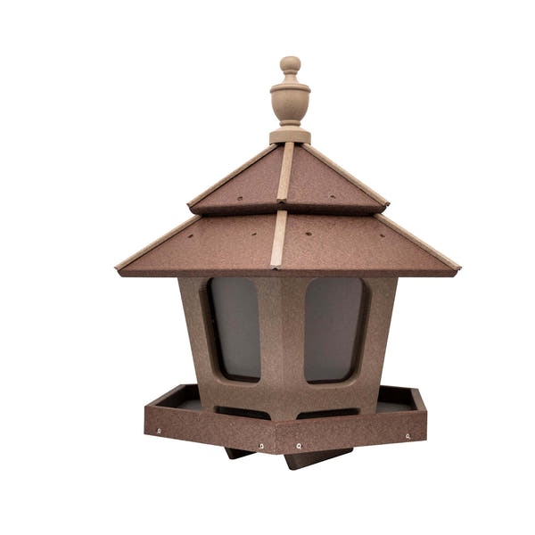 Stratton Field Poly Lumber Post-Mount 3-Compartment Gazebo Bird Feeder
