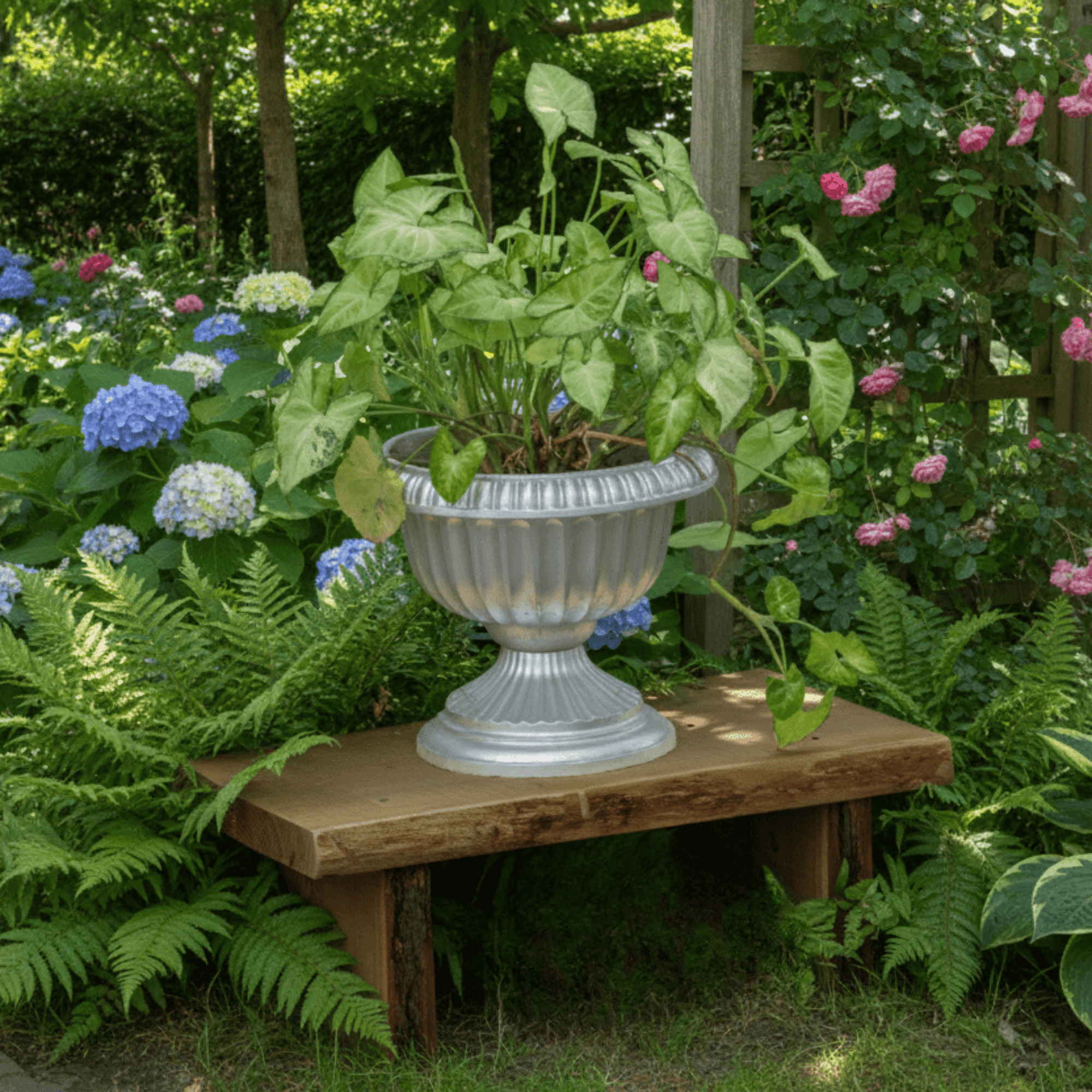 Keystone Amish Co. Palmer Live Edge Flower Pot Bench
