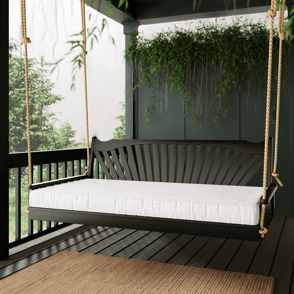 Keystone Amish Co. 4 Foot Sunburst Porch Swing Bed, Black Paint