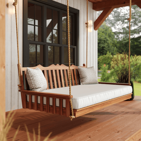 Keystone Amish Co. Twin York Red Cedar Swing Bed, Mushroom Stain