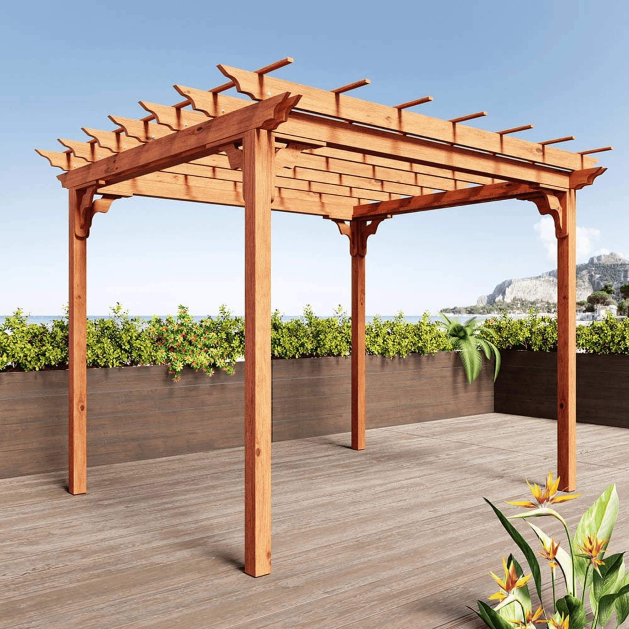 Keystone Amish Co. Cedar Pergola Swing Bed Stand