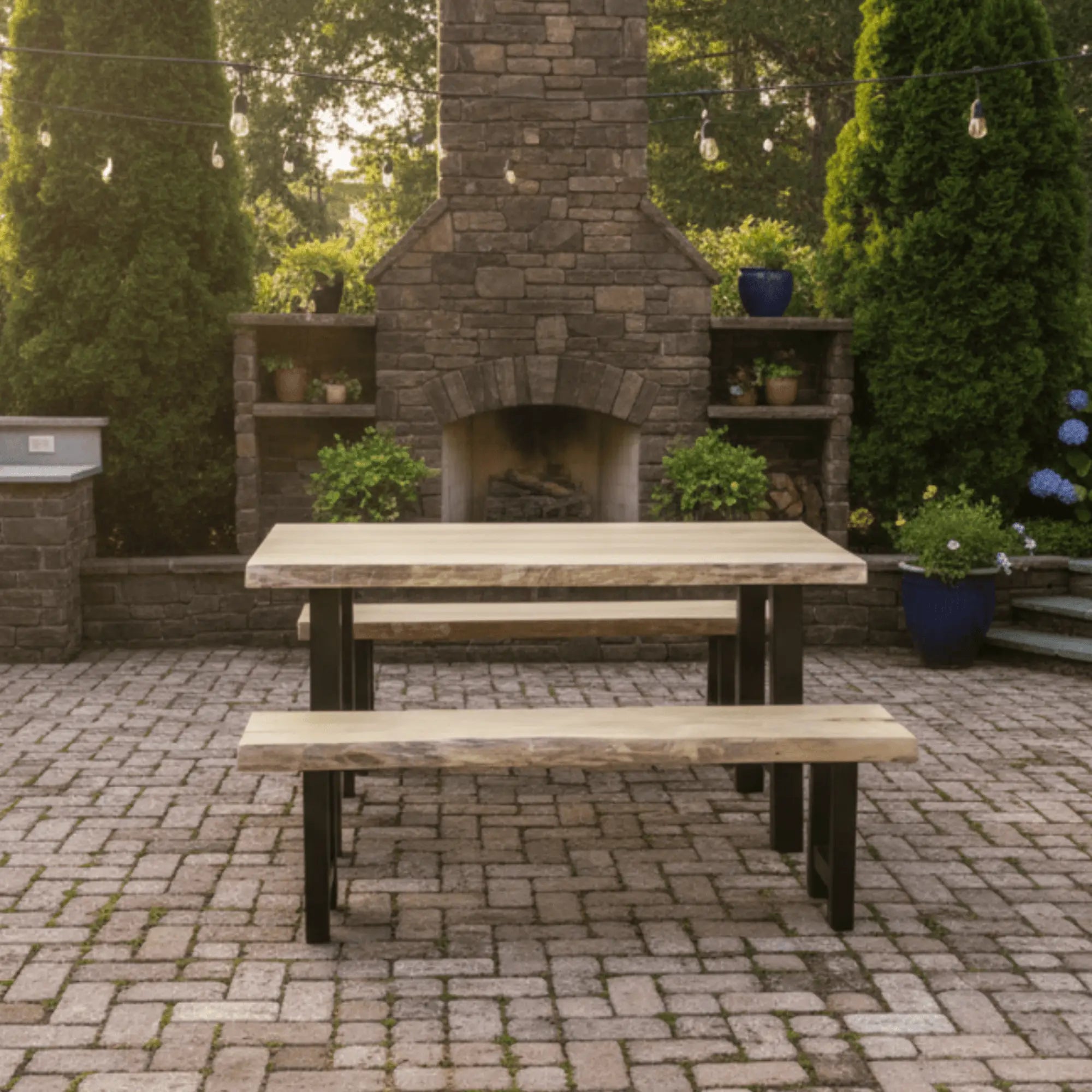 Keystone Amish Co. Elsmere Table and Bench Dining Set