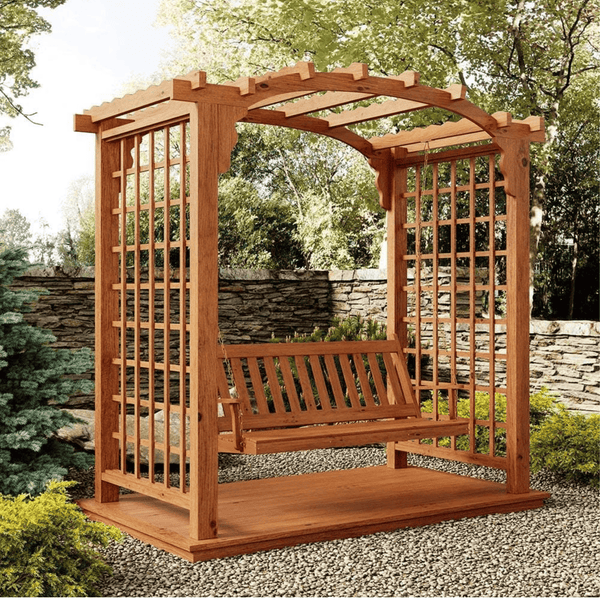 Heritage Lawncraft Georgetown Cedar Garden Arbor with Swing