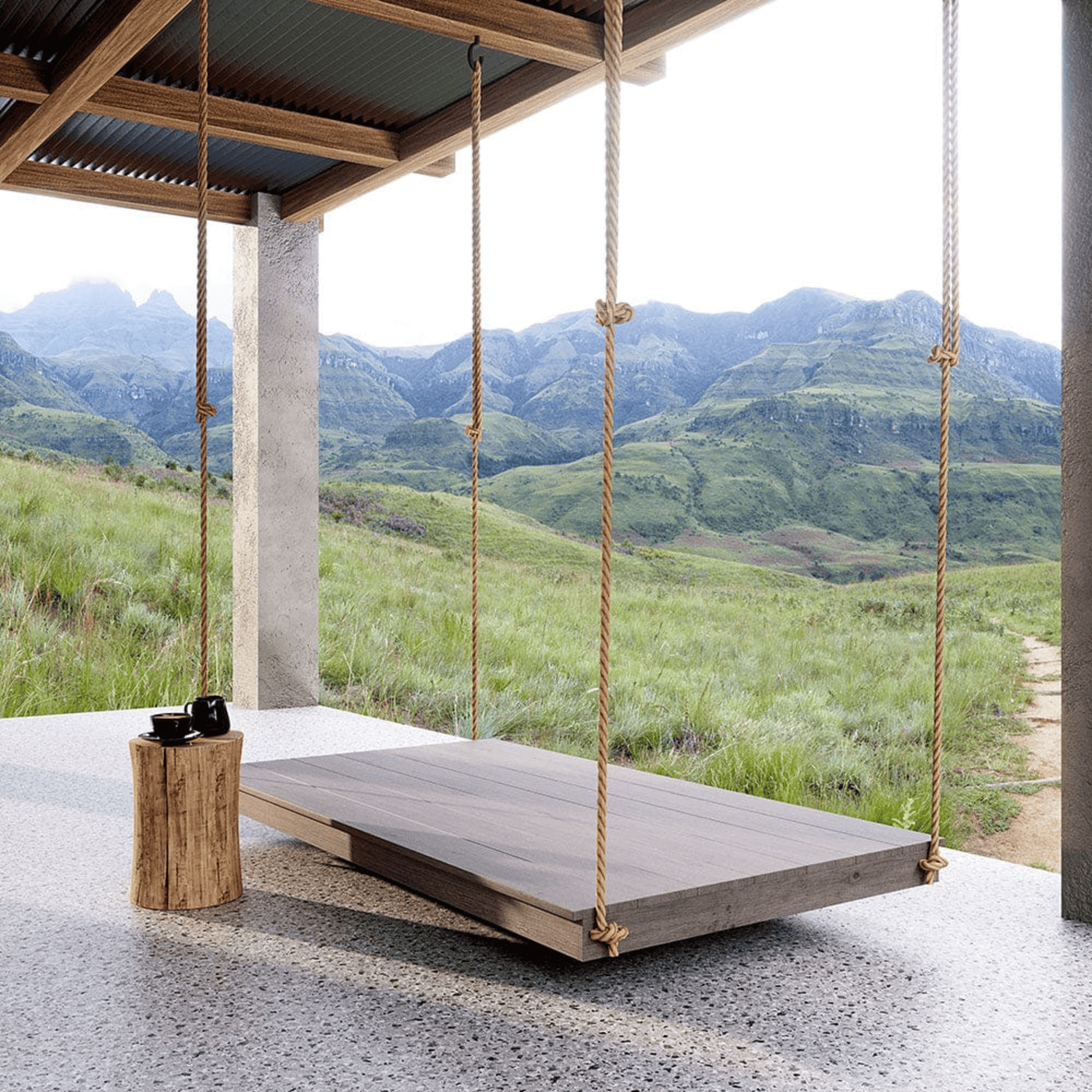 Keystone Amish Co. Laguna Twin Red Cedar Daybed Swing With Ropes