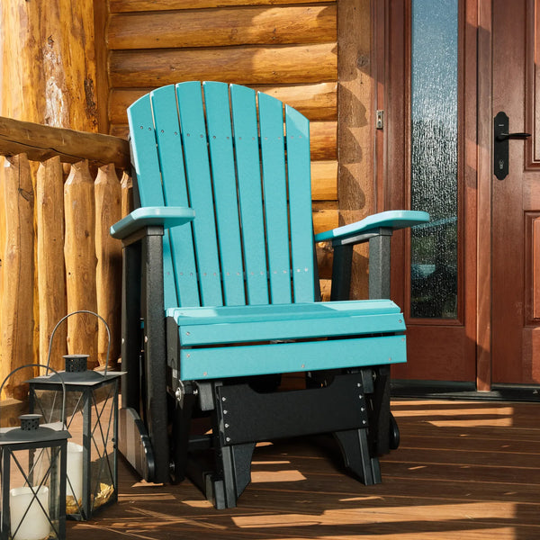 2 Foot Adirondack Poly Balcony Glider in Aruba Blue
