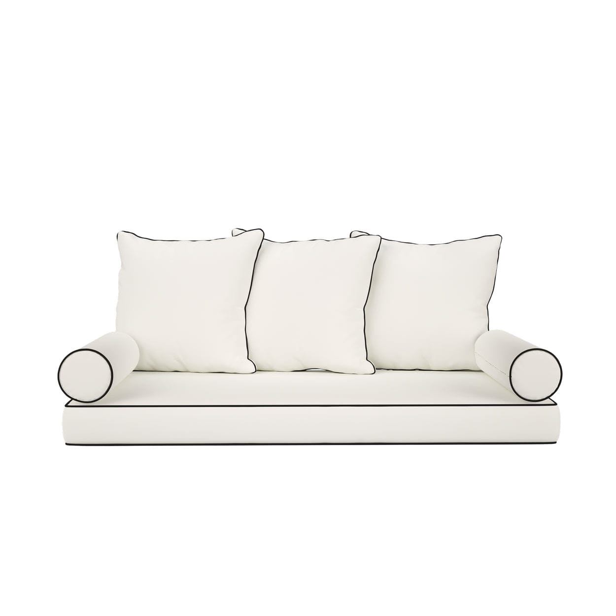 Cushion Perfect Sunbrella Mattress & Pillow Set with Contrasted Piping, Style 1