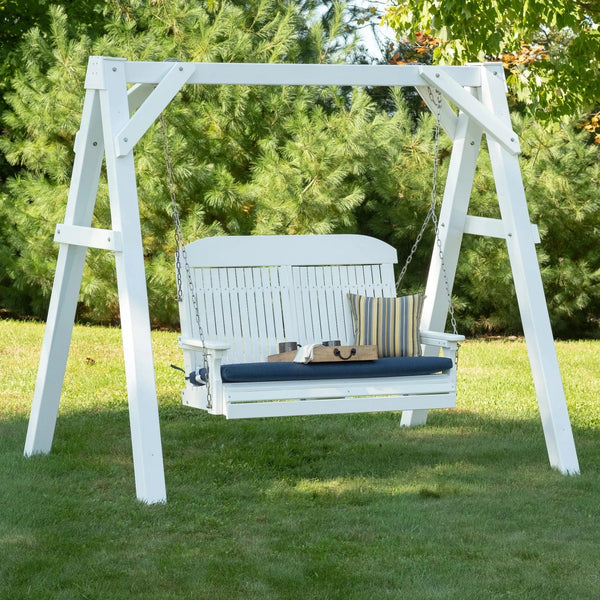 4 Foot Classic Poly Composite Swing in White on White