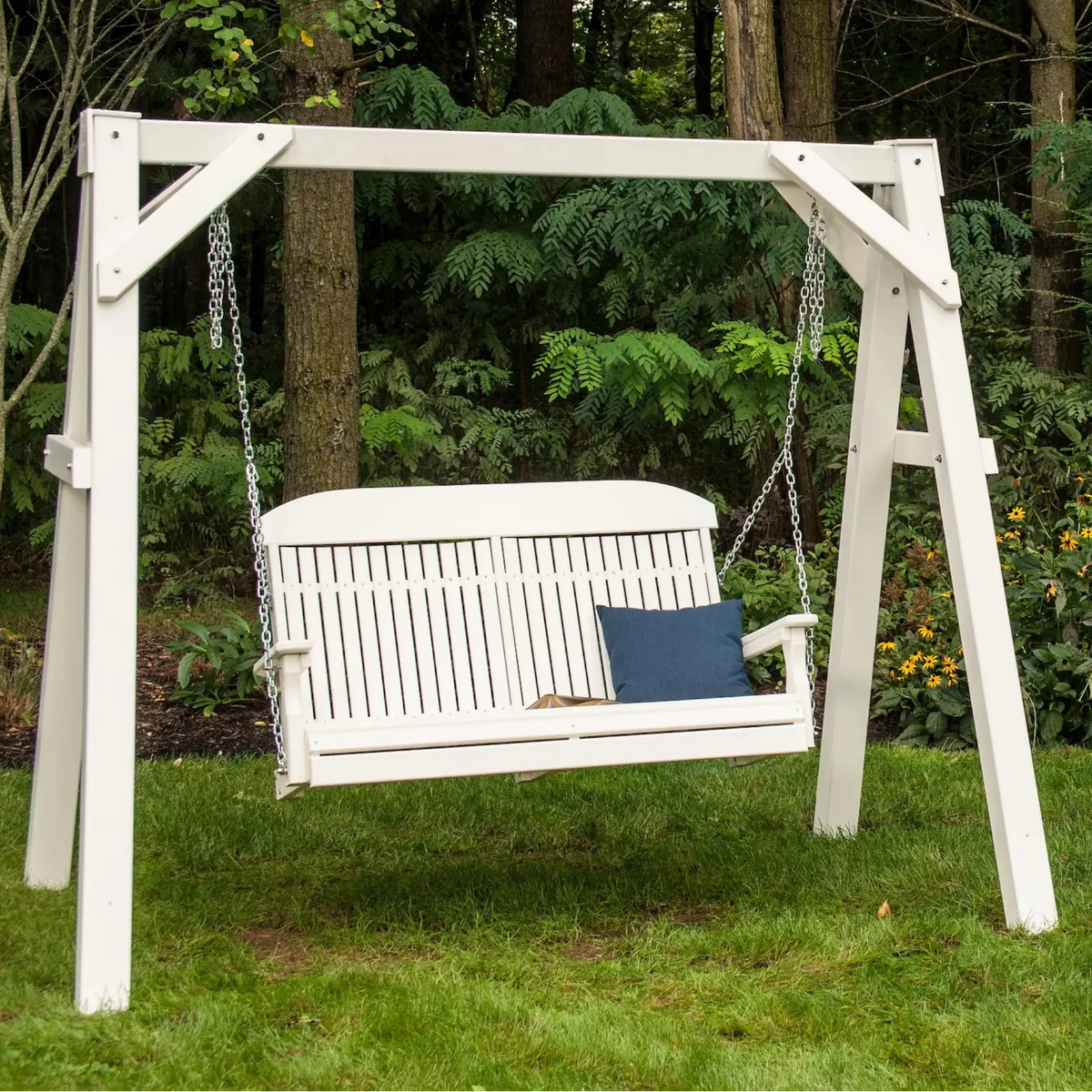 LuxCraft Classic Highback 4ft. A-Frame Porch Swing Set