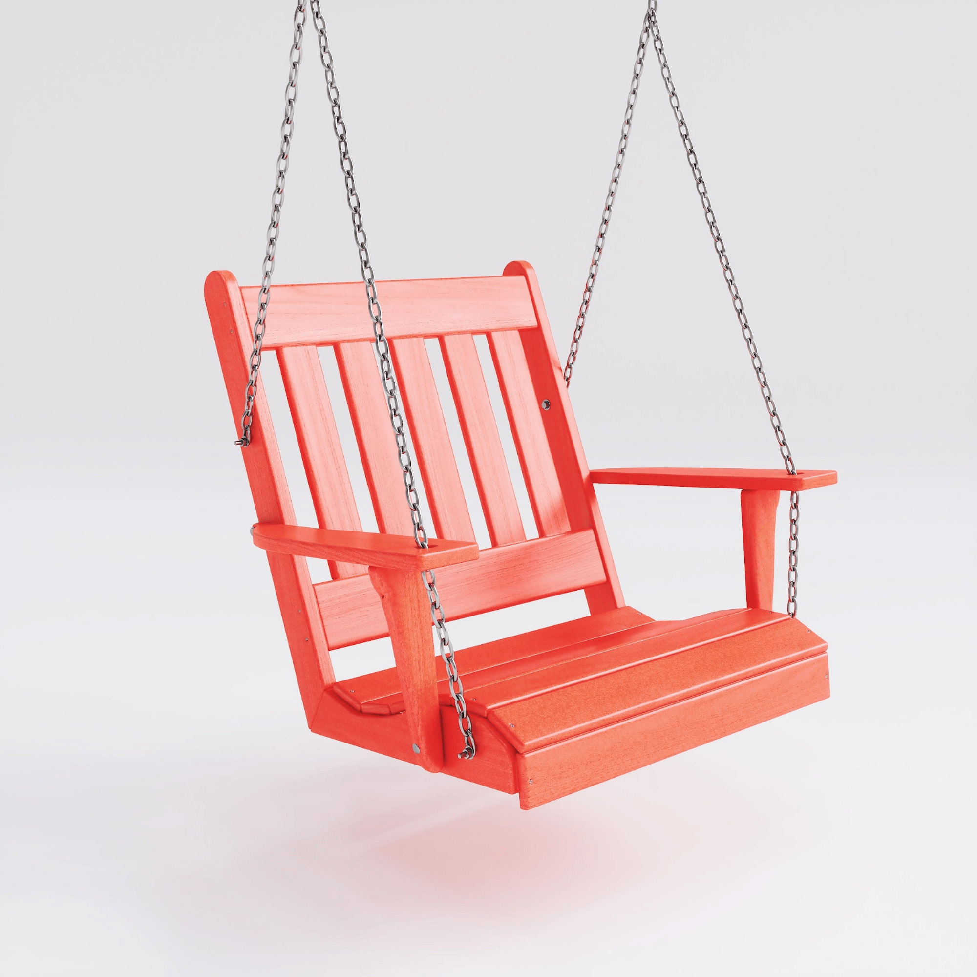 Keystone Amish Co. Franklin English Recycled Plastic Swing Chair, Bright Red