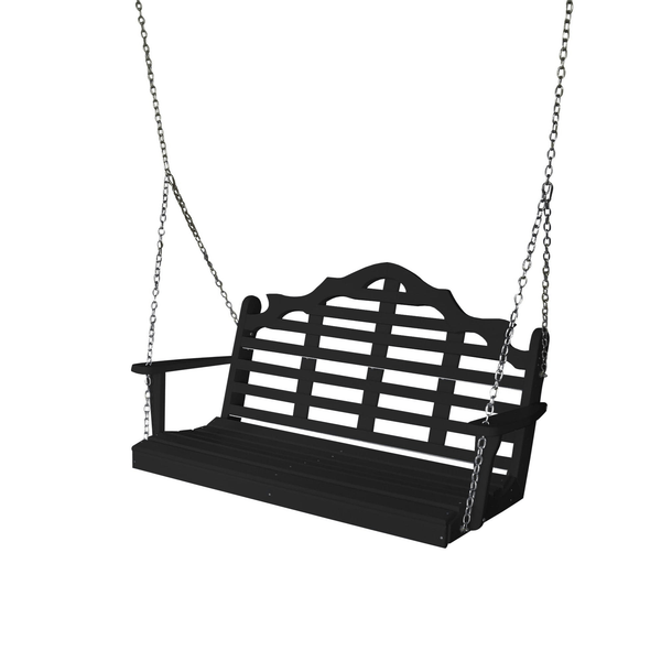 Keystone Amish Co. 5 Foot Milan Recycled Plastic Porch Swing, Black