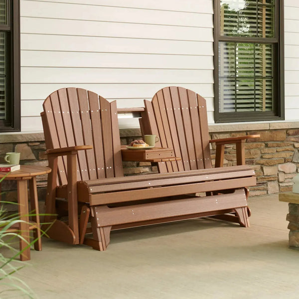 5 Foot Adirondack Poly Glider in Antique Mahogany