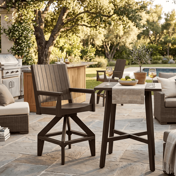 Berlin Gardens Mayhew Outdoor Poly Lumber Chat Swivel Bar Chair
