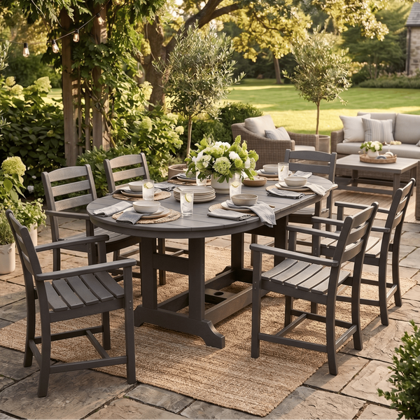 Berlin Gardens Outdoor 64" Oblong Counter Height Poly Dining Table