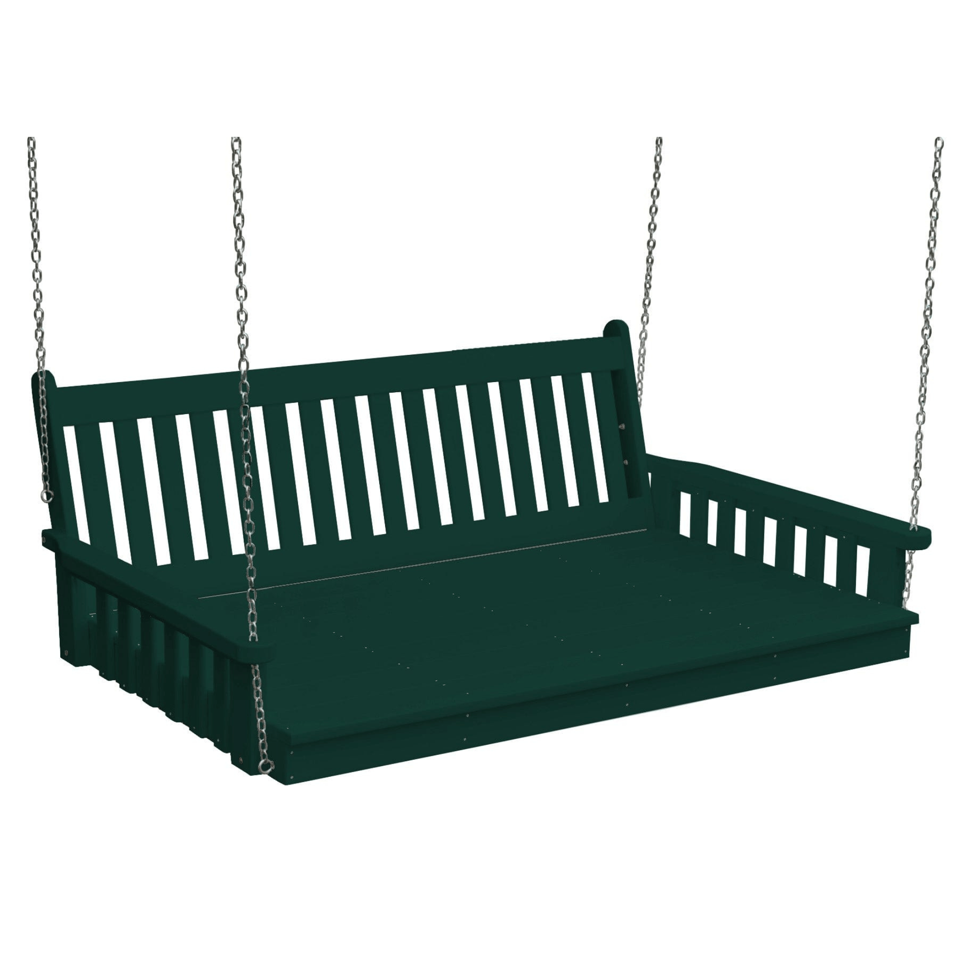 Keystone Amish Co. Twin Franklin Recycled Plastic Swing Bed, Turf Green