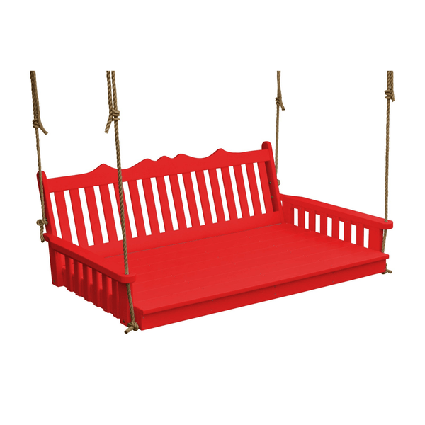 Keystone Amish Co. 6 Foot York Recycled Plastic Swing Bed, Bright Red