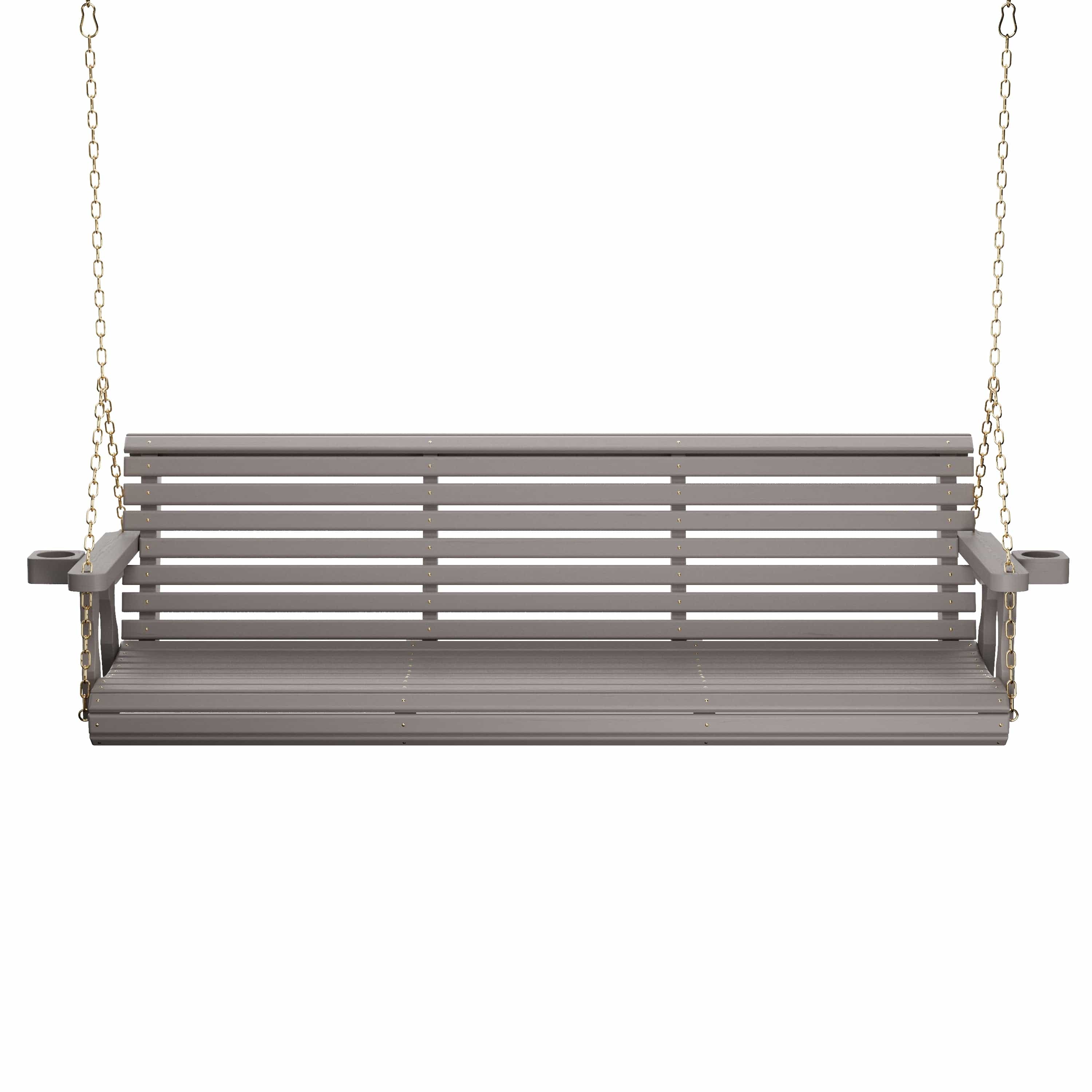 Amish Casual 6 Foot Roll Back Porch Swing in Grey Stain