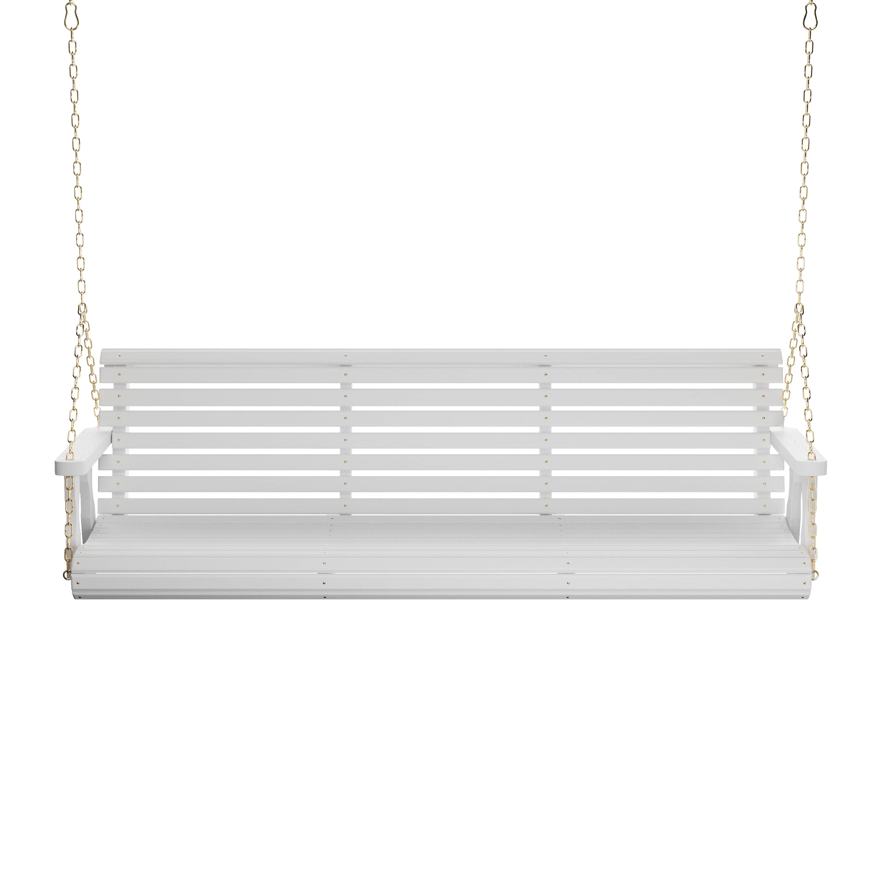 Amish Casual 6 Foot Roll Back Porch Swing in White Stain