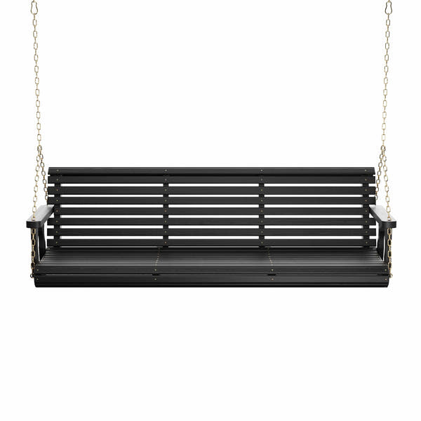 Amish Casual 6 Foot Roll Back Porch Swing in Black Stain