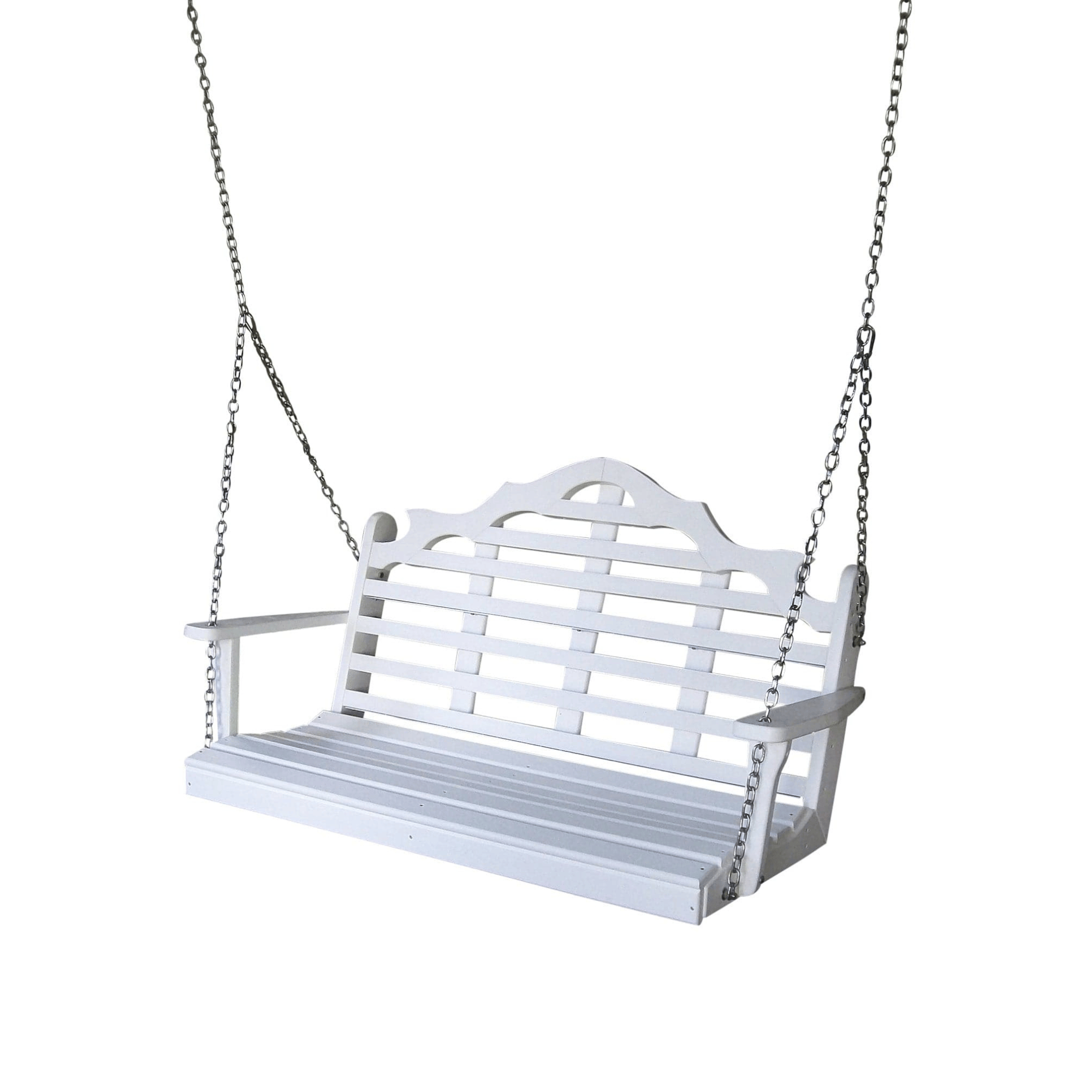 Keystone Amish Co. 4 Foot Milan Recycled Plastic Porch Swing, Bright White