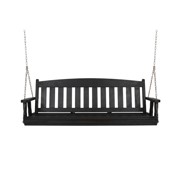 Amish Casual 6 Foot Semi-Solid Black Stain Mission Porch Swing
