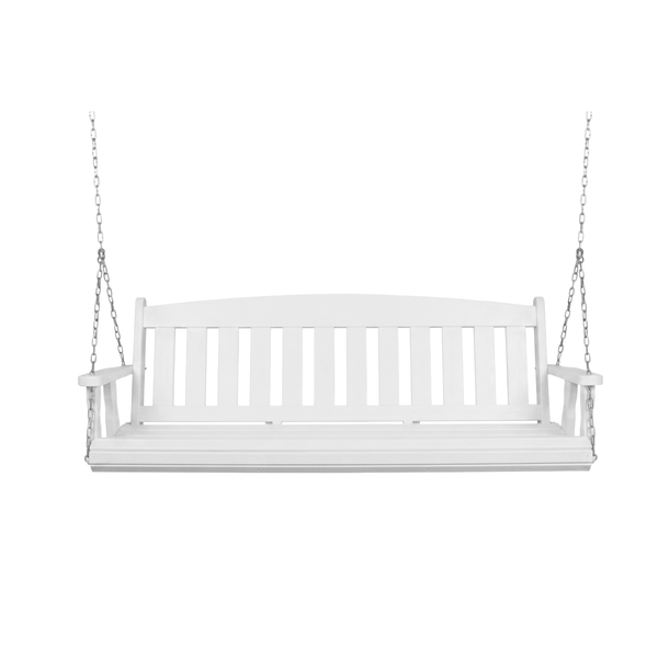 Amish Casual 6 Foot Semi-Solid White Mission Porch Swing