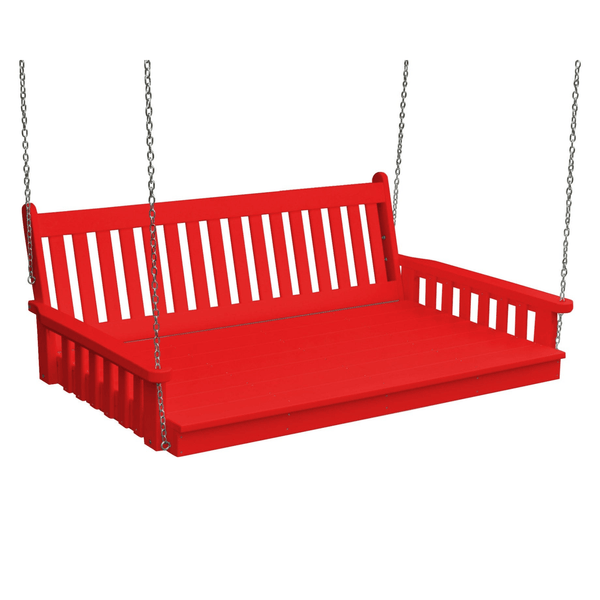 Keystone Amish Co. 5 Foot Franklin Recycled Plastic Swing Bed, Bright Red