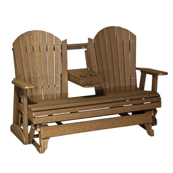 LuxCraft Adirondack Console 5-Foot Poly Composite Patio Glider