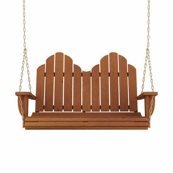Amish Casual Adirondack Swing in Cedar Stain
