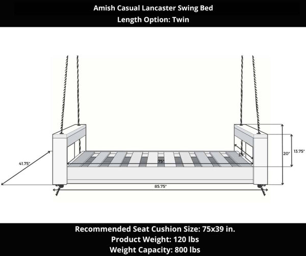 Amish Casual Lancaster Daybed Swing Bed - Twin