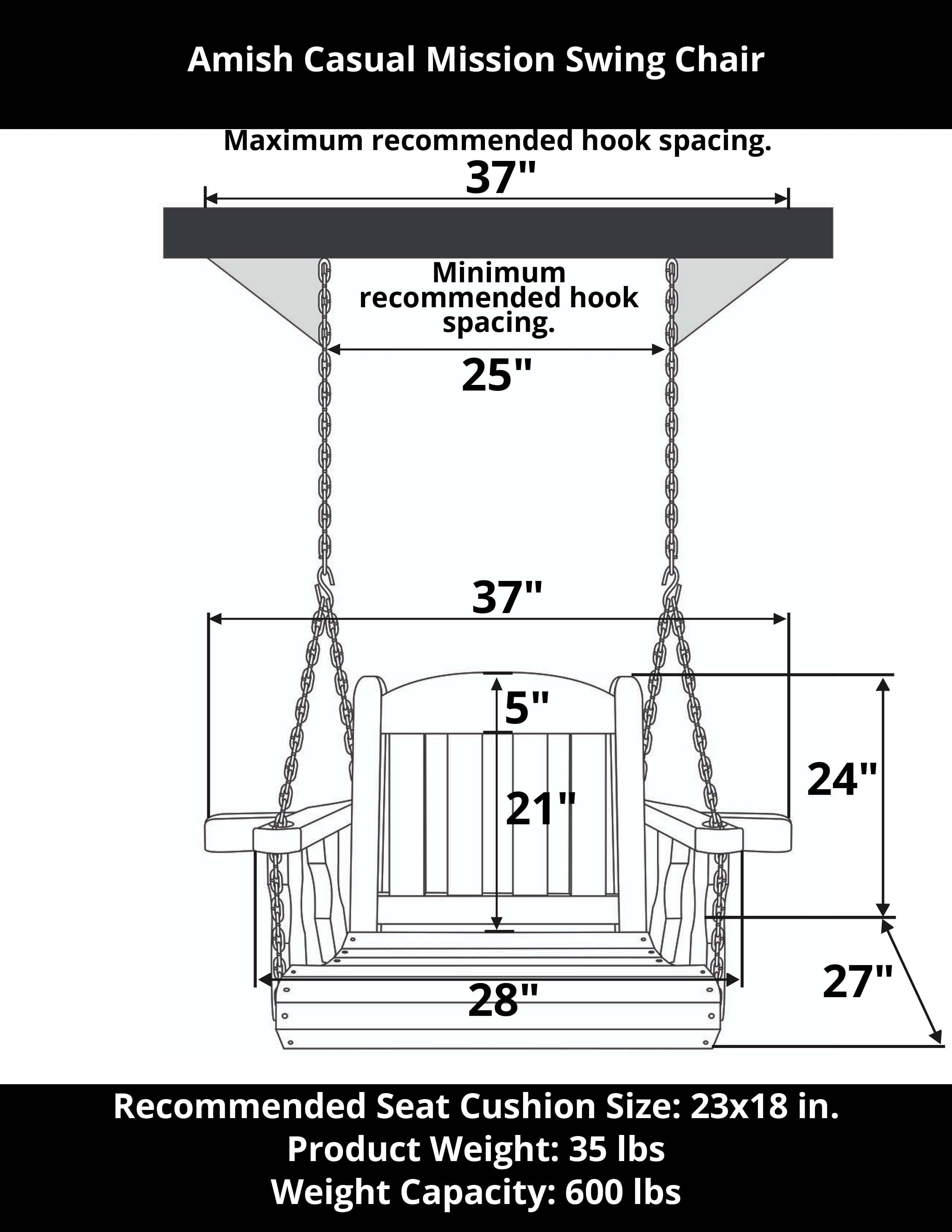 Amish Casual Heavy Duty Outdoor Wood Swing Chair in Oak Clearcoat