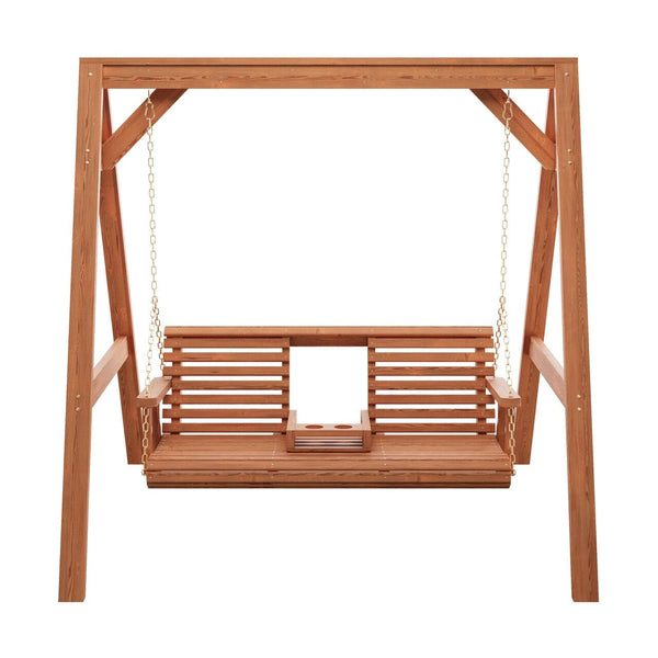 Amish Casual Console Porch Swing with A-Frame Stand