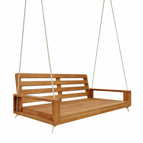 Amish Casual Waterford Hanging Bed Swing for Porch, Twin Cedar with Clearcoat