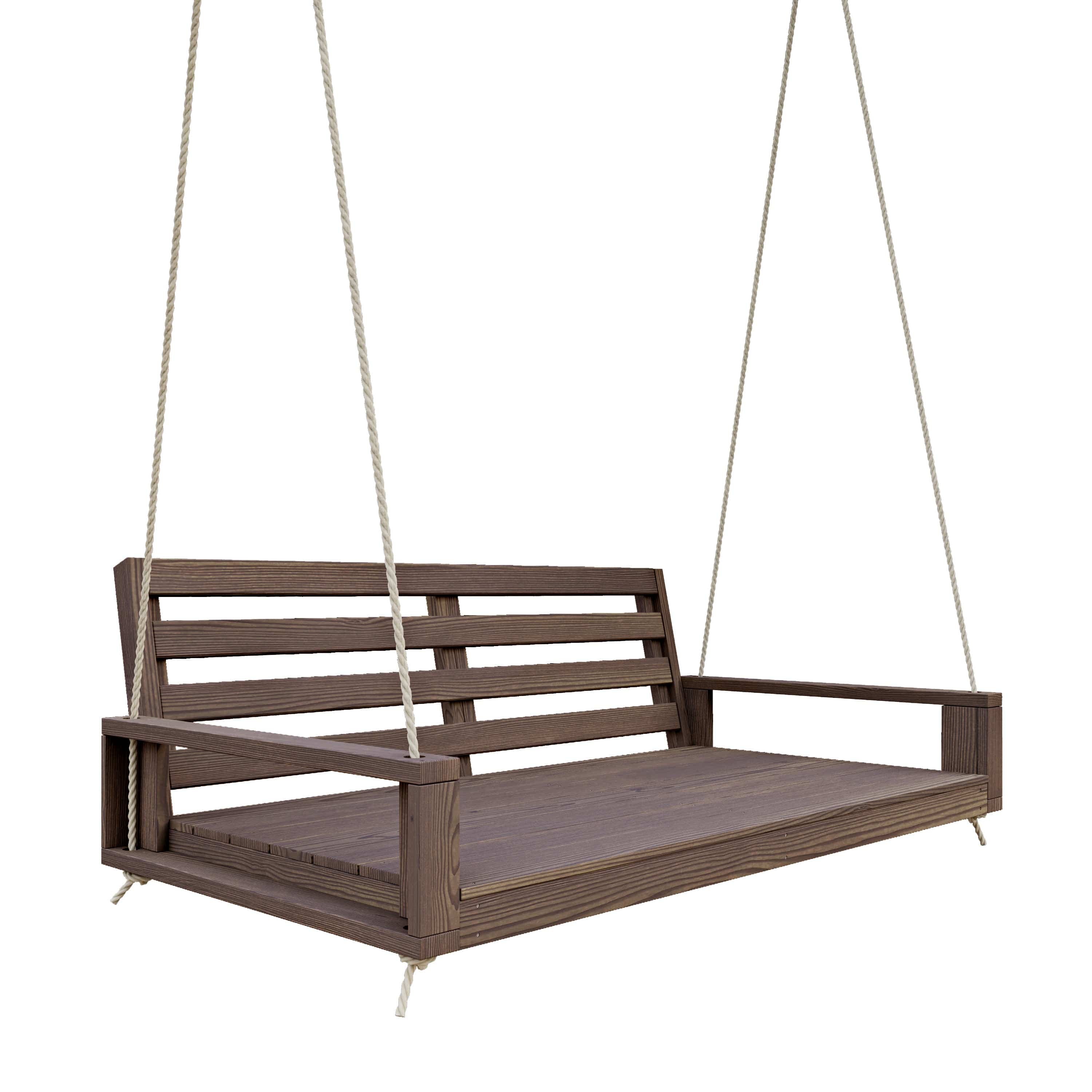 Amish Casual Waterford Hanging Bed Swing for Porch, Twin Oak with Clearcoat