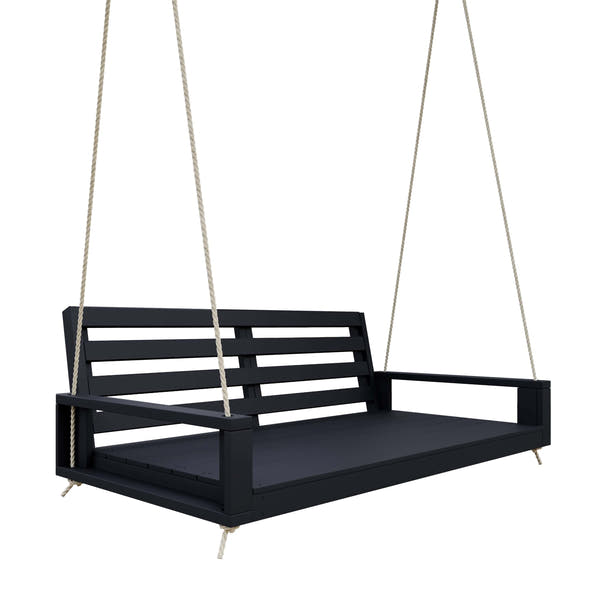 Amish Casual Waterford Hanging Bed Swing for Porch, Twin Black