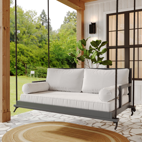 Amish Causal Stratford Porch Swing Bed in Dovetail Grey