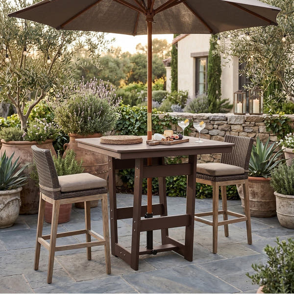 Berlin Gardens Hudson 40" Outdoor Poly Lumber Square Bar Table
