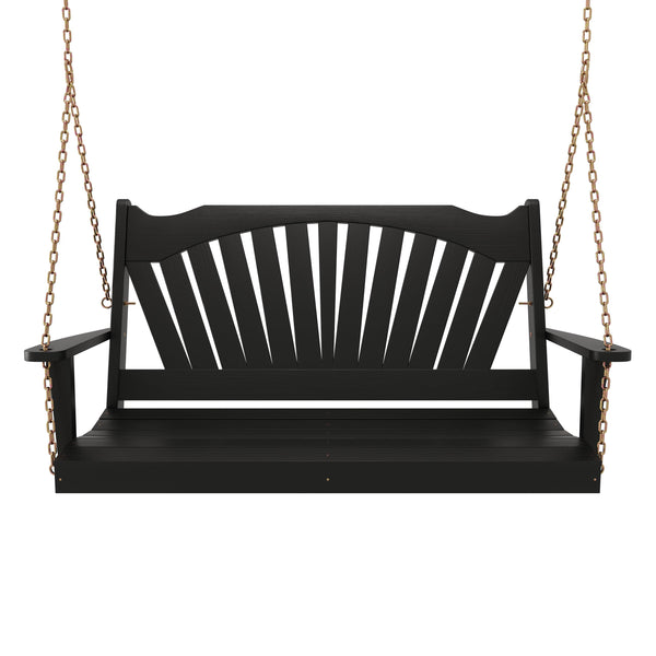 Keystone Amish Co. Sunburst Porch Swing, 4 Foot, Black