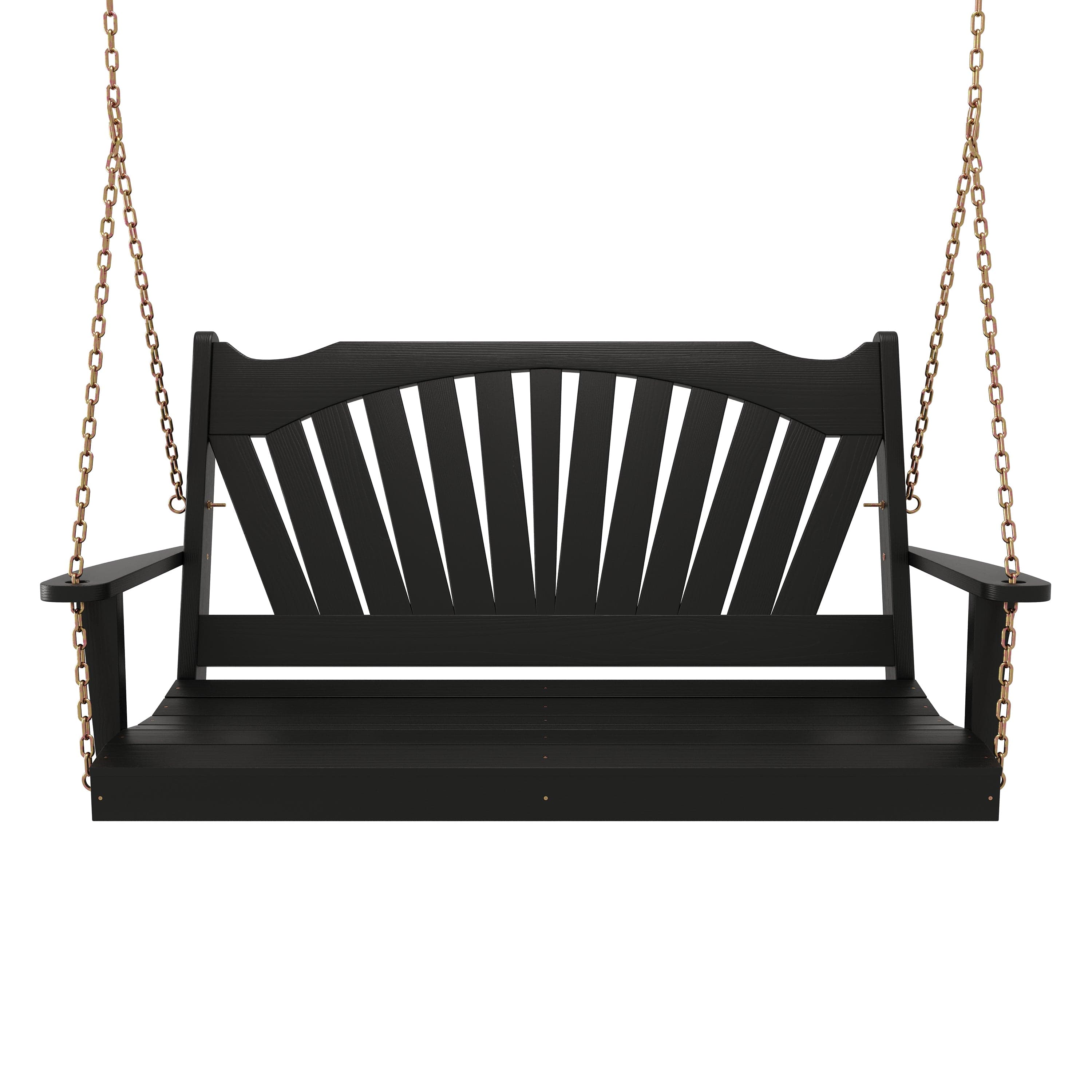 Keystone Amish Co. Sunburst Porch Swing, 4 Foot, Black